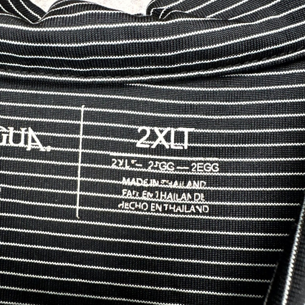 Antigua Polo Shirt Mens Tall 2XL Black White Striped Short Sleeve LG Seeds Golf - Picture 8 of 9